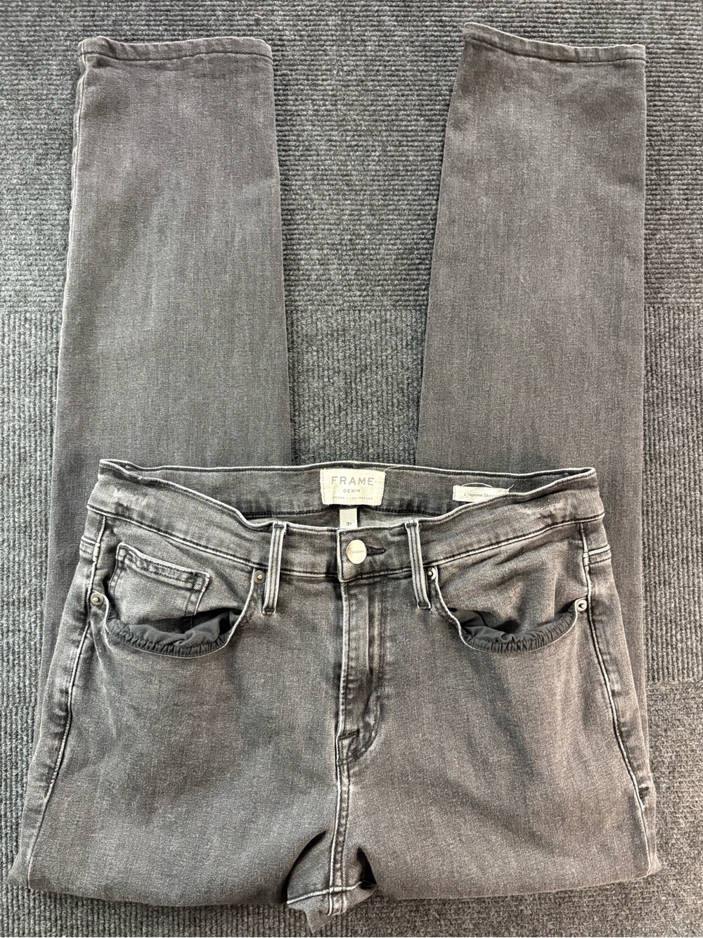 FRAME Denim Black L’Homme Skinny Straight Leg jeans Size 31